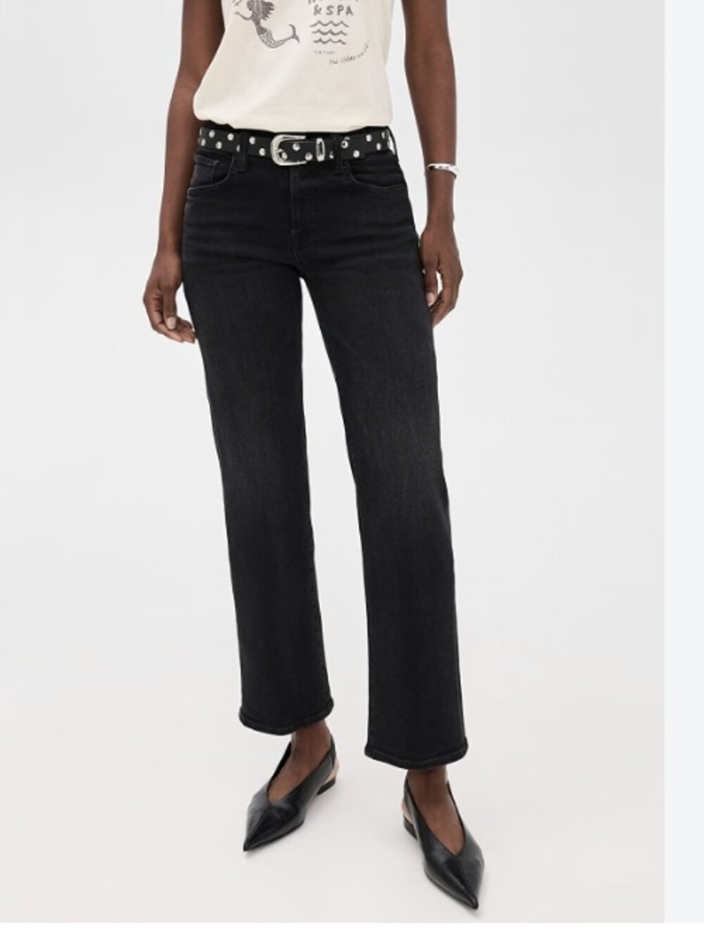 Mother High waisted rider ankle Black straight leg Jeans 28